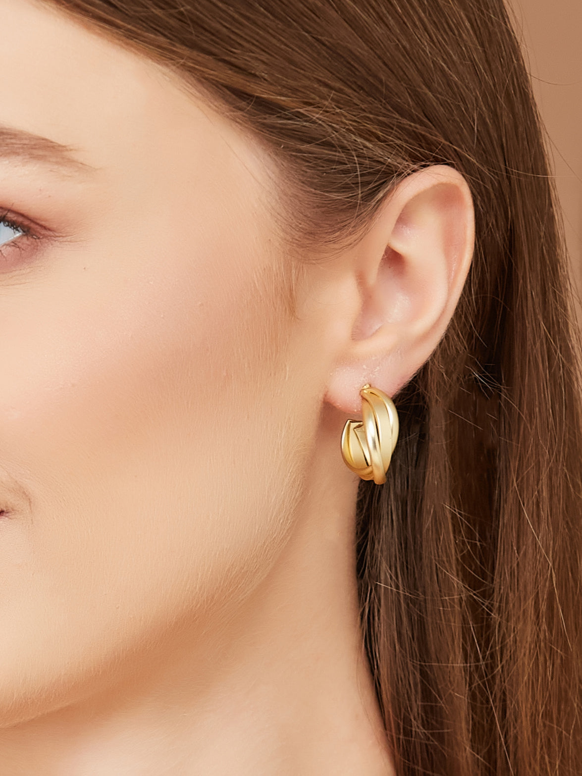 Gold Plated Small Hoop Earrings for women & girls