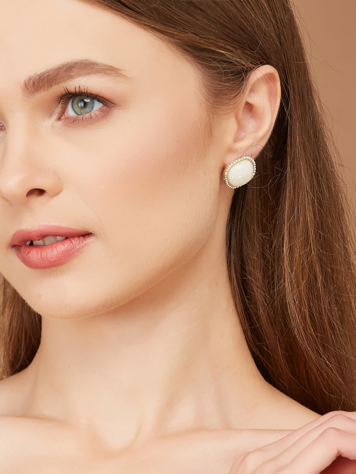 Gold Plated & Pearl Stud Earrings for women & girls