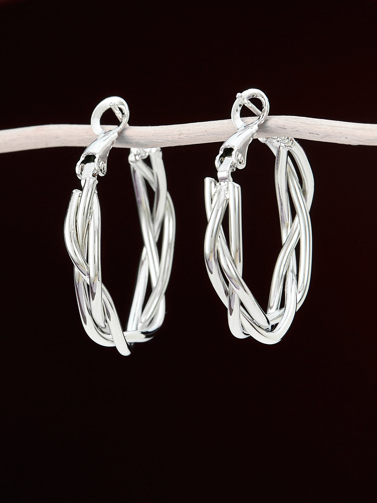 Trendy Silver Plated  Hoop Earrings for women & girls