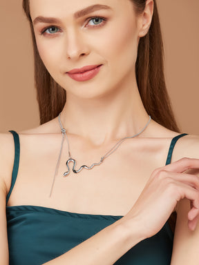 Silver Plated Lightweight Snake Design Necklace for women & girls