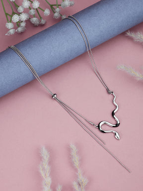 Silver Plated Lightweight Snake Design Necklace for women & girls