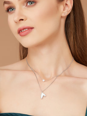 Stylish Silver Plated Double Chain with Pendants for women & girls