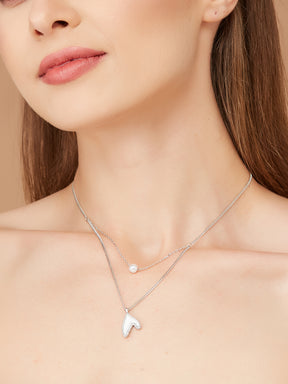 Stylish Silver Plated Double Chain with Pendants for women & girls