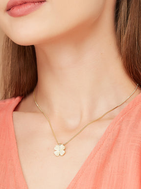 Gold Plated Chain with Flower Pendant for women & girls