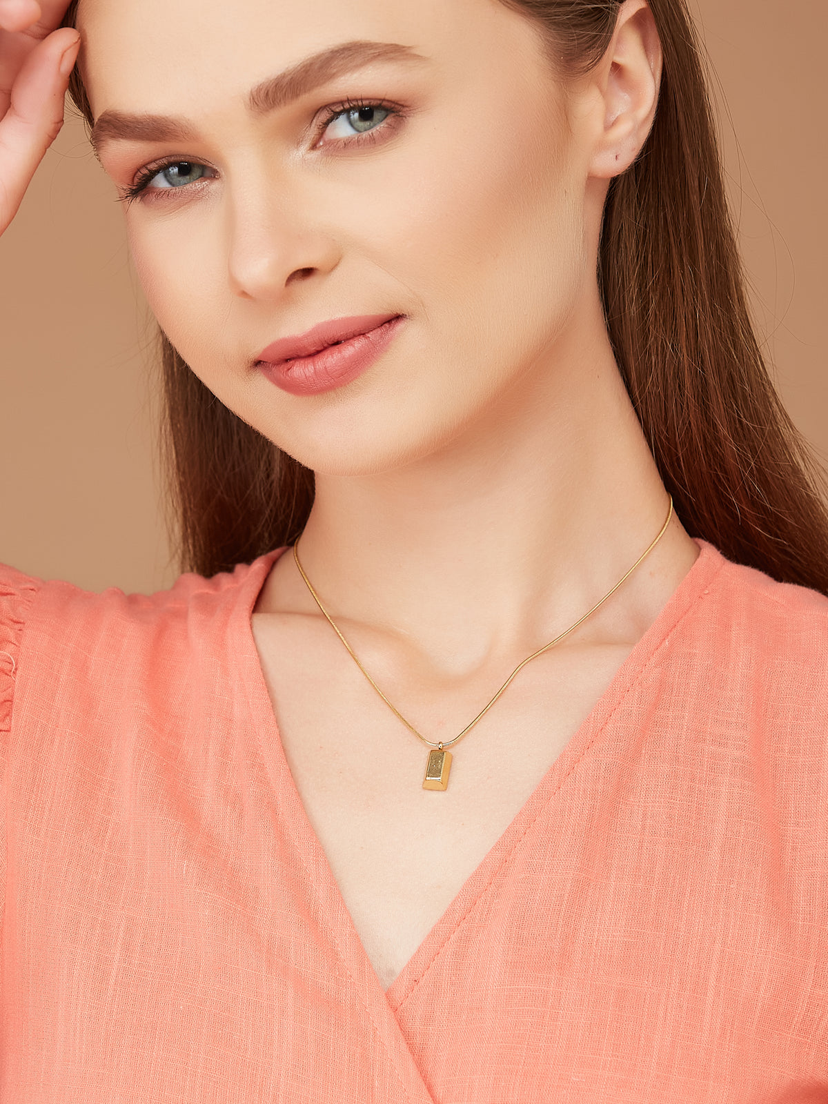 Gold Plated Chain with Gold Plated Pendant for women & girls