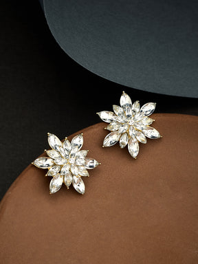 Floral design Silver Stud for Evening