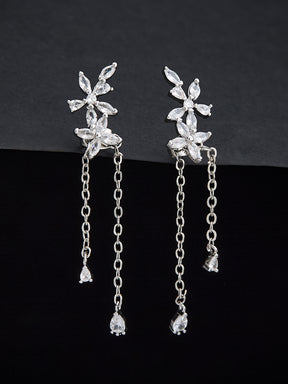 Women Silver Dangle Earring for Day to Night