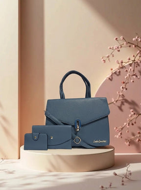 Latin Quarters Women Blue Solid Two Handles Satchel Bag