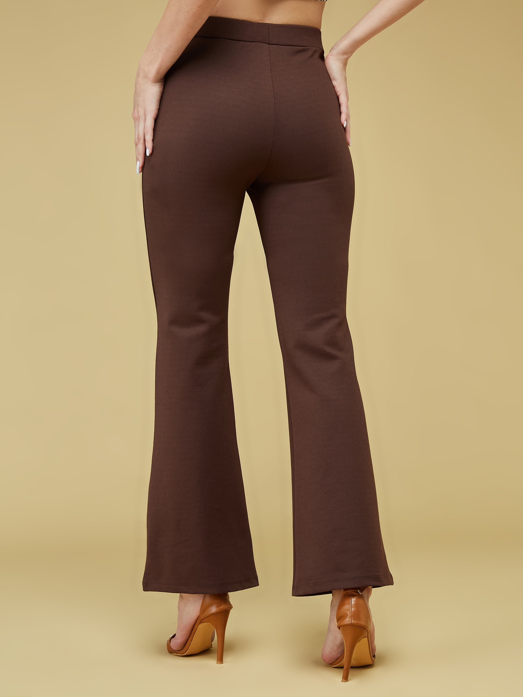 Coffee Solid With Pocket Legging Pant