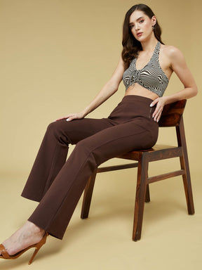 Coffee Solid With Pocket Legging Pant