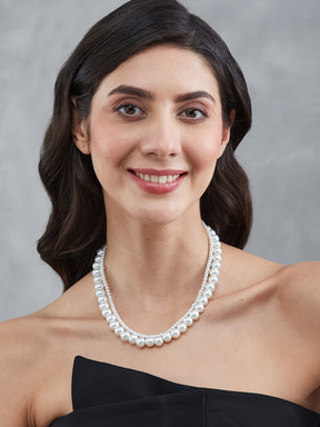 Latin Quarters Women's Double-Strand Pearl Choker Necklace
