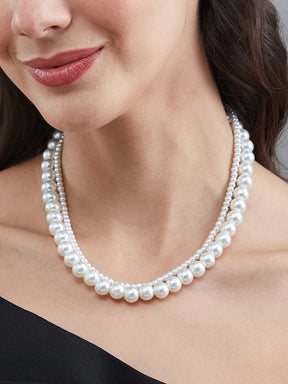 Latin Quarters Women's Double-Strand Pearl Choker Necklace