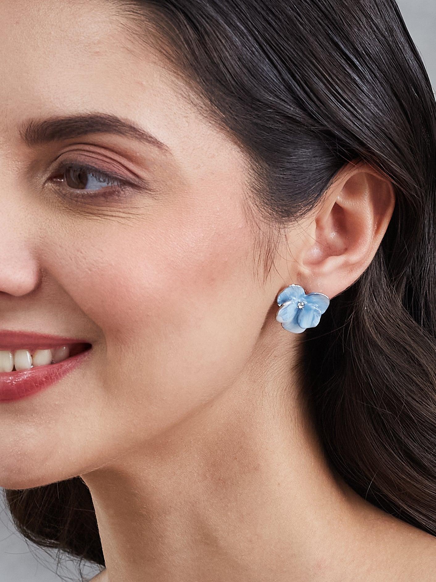 Latin Quarters Women's Enamel Flower Stud Earrings