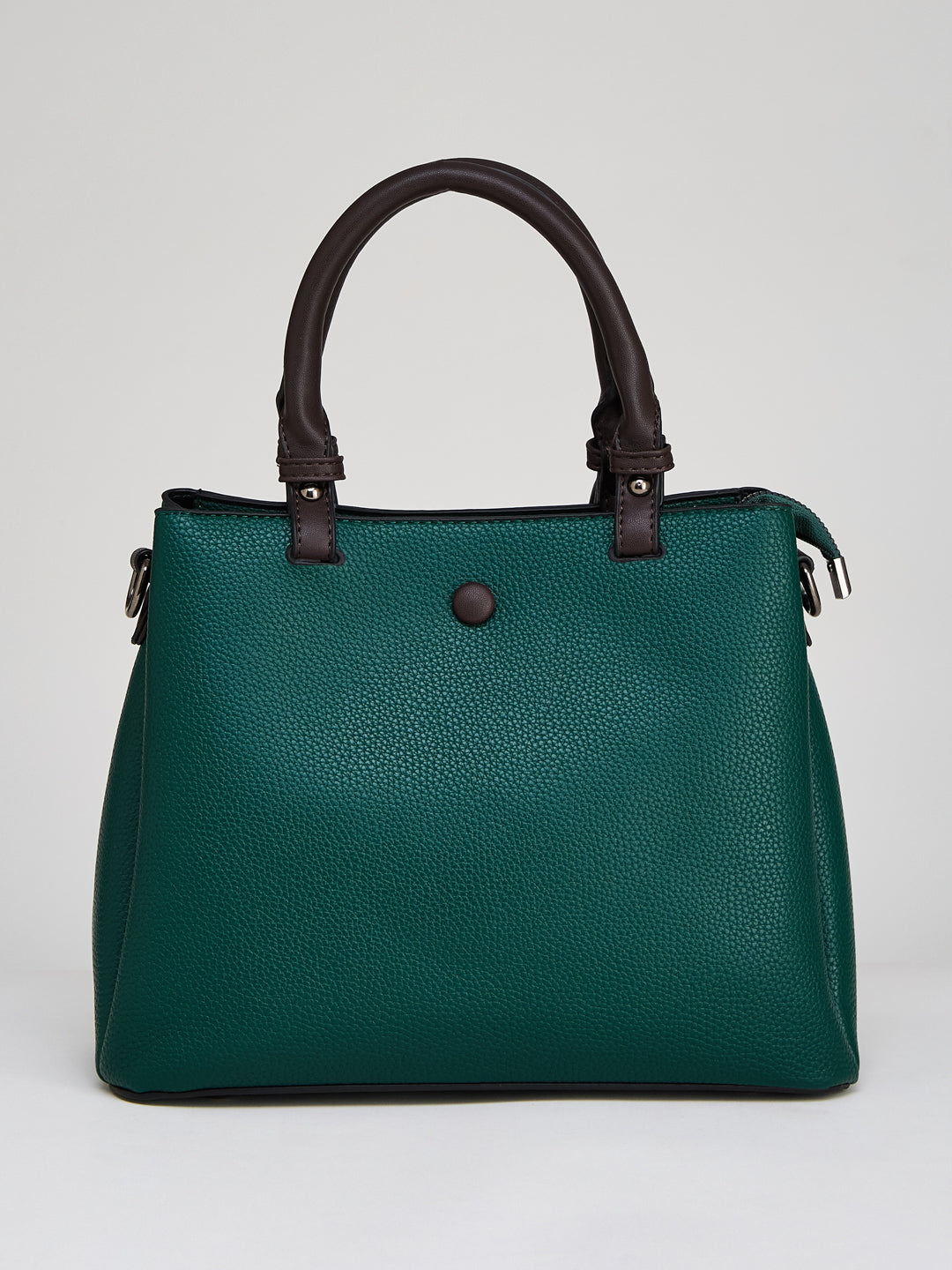 Latin Quarters Women's Green Satchel Bag with Contrast Top Handles