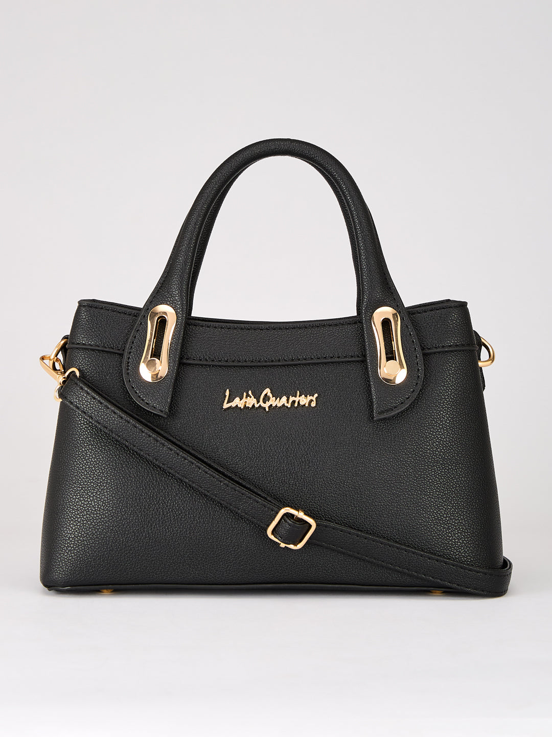 Latin Quarters Women's Black Structured Handle Bag