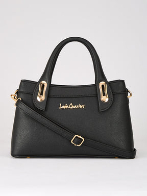 Latin Quarters Women's Black Structured Handle Bag