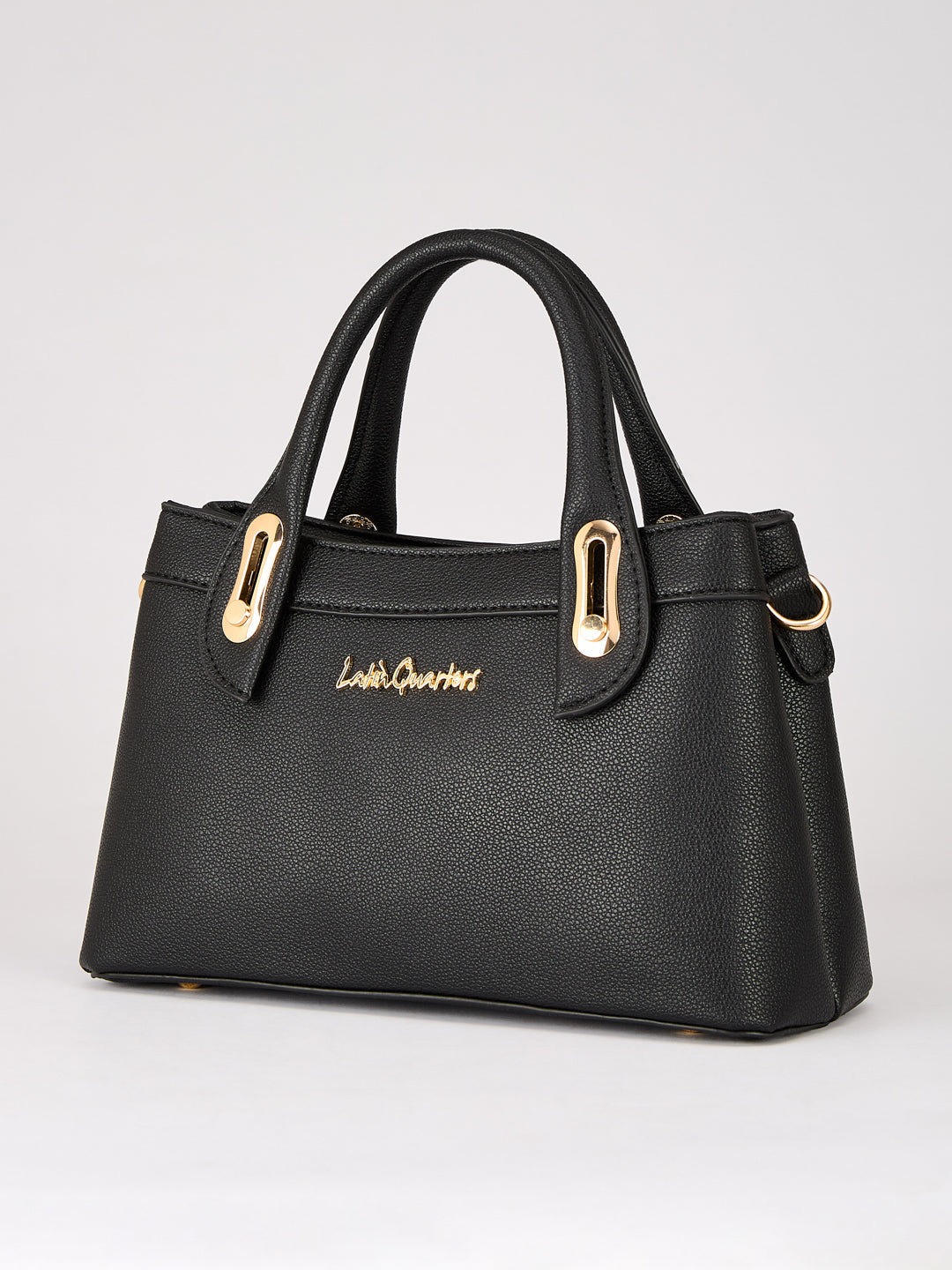 Latin Quarters Women's Black Structured Handle Bag