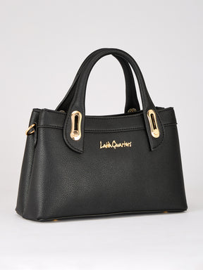 Latin Quarters Women's Black Structured Handle Bag