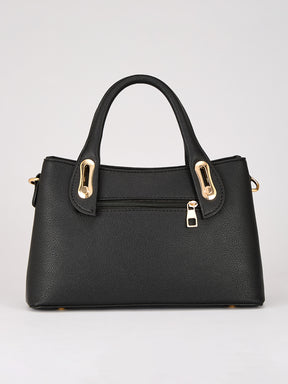 Latin Quarters Women's Black Structured Handle Bag