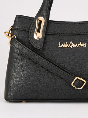 Latin Quarters Women's Black Structured Handle Bag