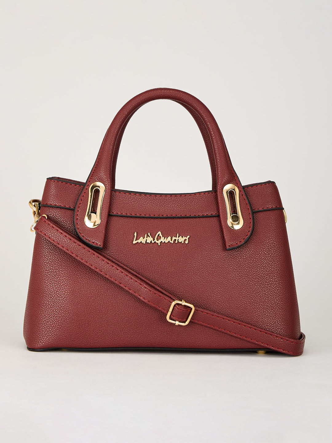 Latin Quarters Women's Maroon Structured Handle Bag