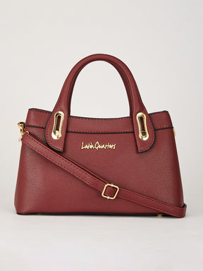 Latin Quarters Women's Maroon Structured Handle Bag