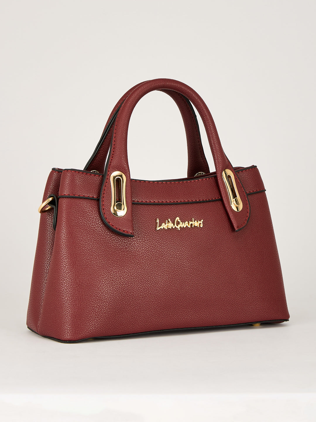 Latin Quarters Women's Maroon Structured Handle Bag