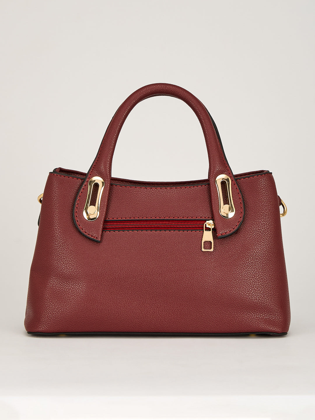 Latin Quarters Women's Maroon Structured Handle Bag