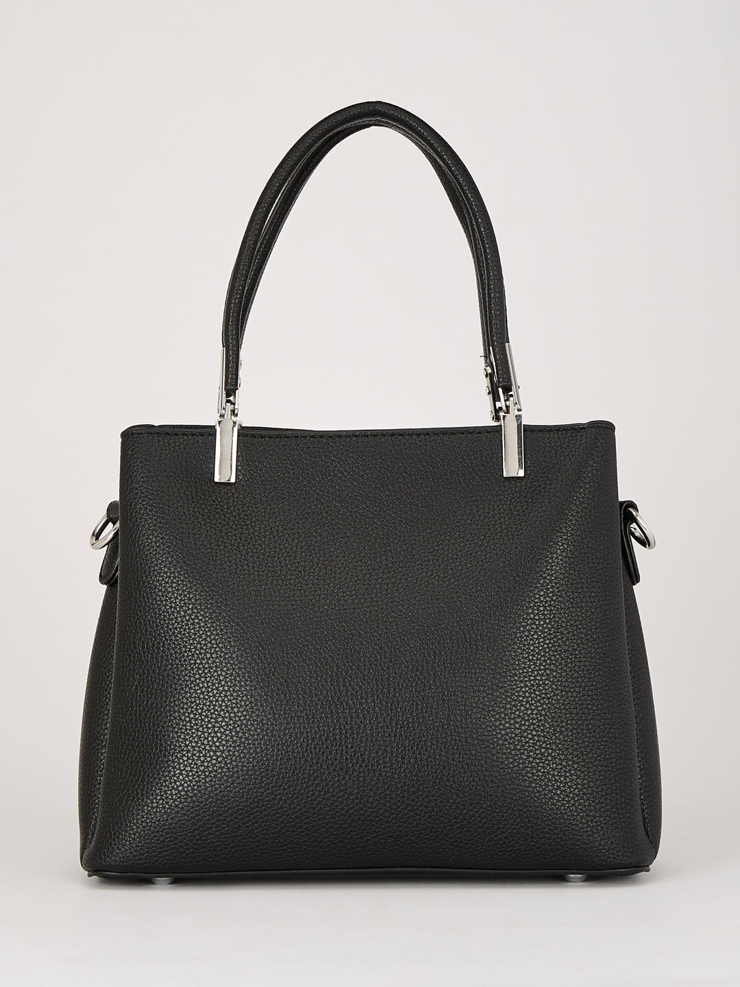 Latin Quarters Women's Black Structured Handbag with Detachable Padlock Charm