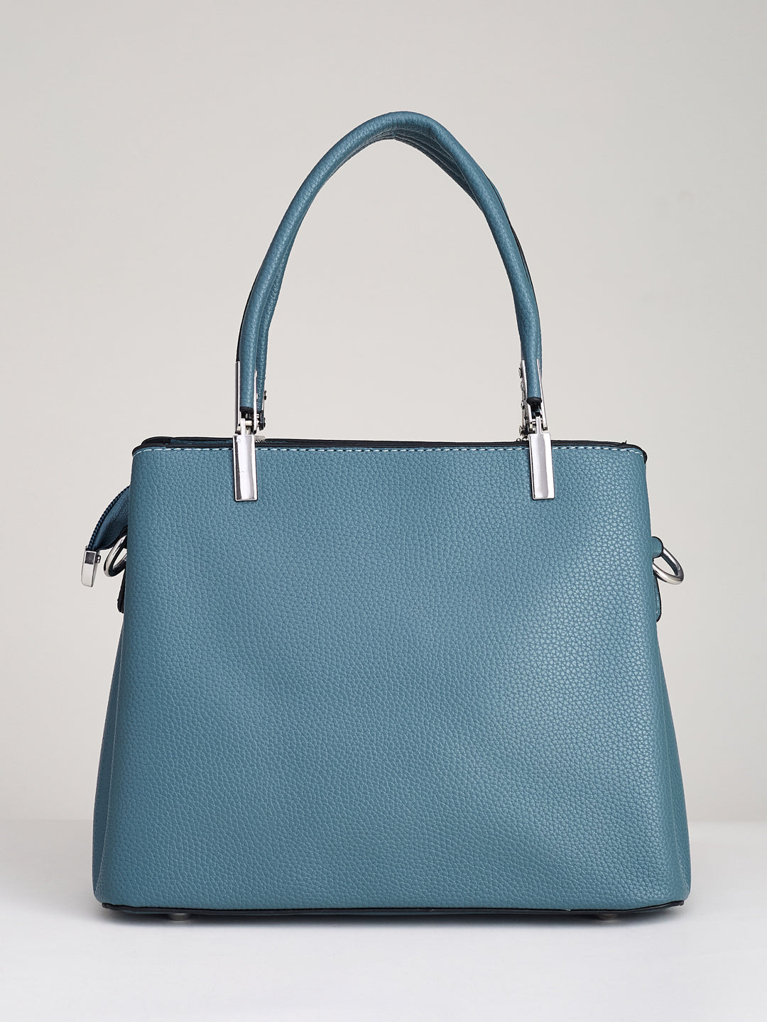 Latin Quarters Women’s Blue Satchel Handbag with Mini Bag Charm