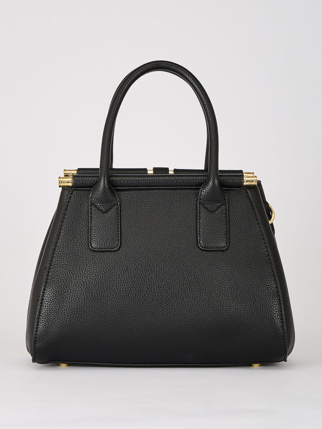 Latin Quarters Women's Black Checkered Structured Bag with Top Handle