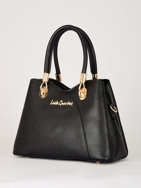 Latin Quarters Women's Black Handbag & Matching Clutch Set