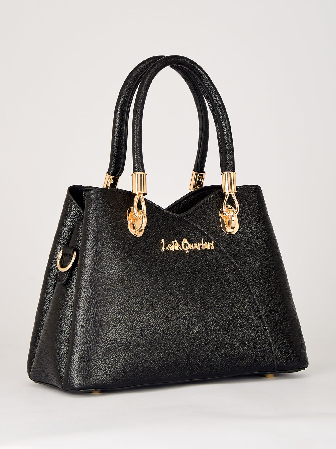 Latin Quarters Women's Black Handbag & Matching Clutch Set