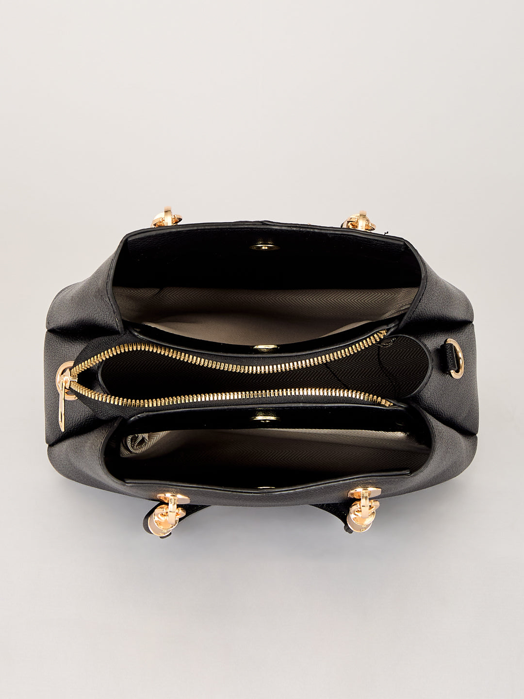 Latin Quarters Women's Black Handbag & Matching Clutch Set