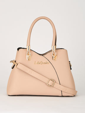Latin Quarters Women's Beige Handbag & Matching Clutch Set