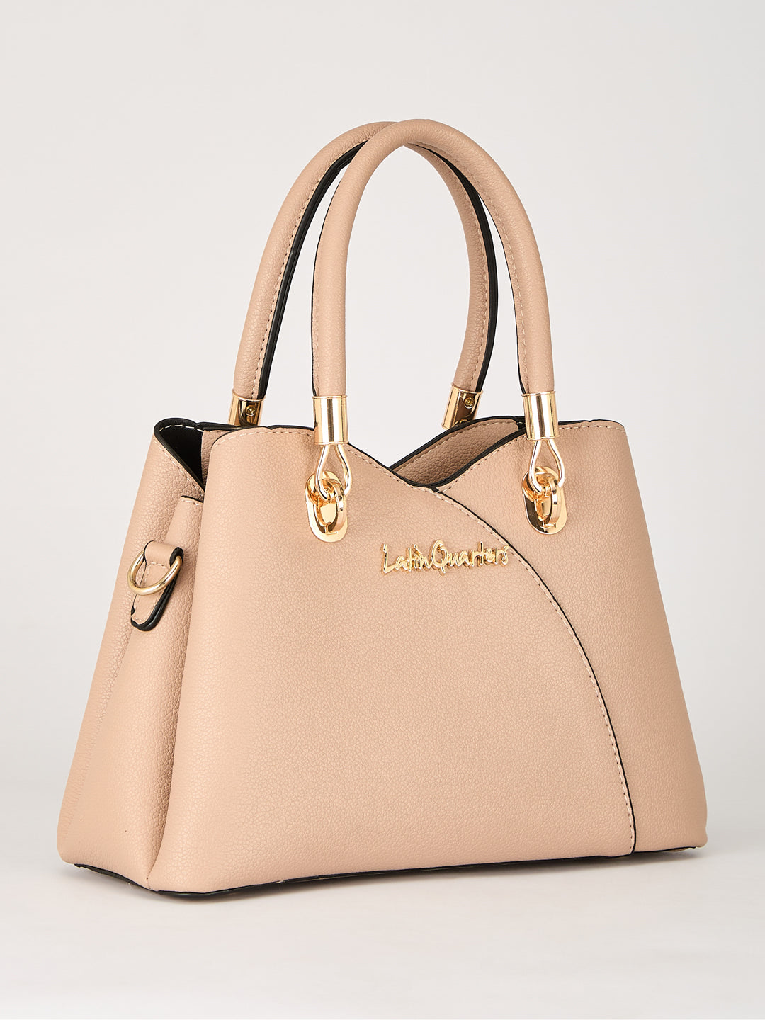 Latin Quarters Women's Beige Handbag & Matching Clutch Set