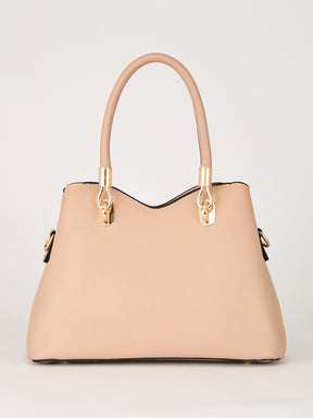 Latin Quarters Women's Beige Handbag & Matching Clutch Set