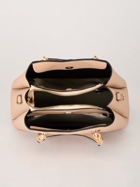 Latin Quarters Women's Beige Handbag & Matching Clutch Set