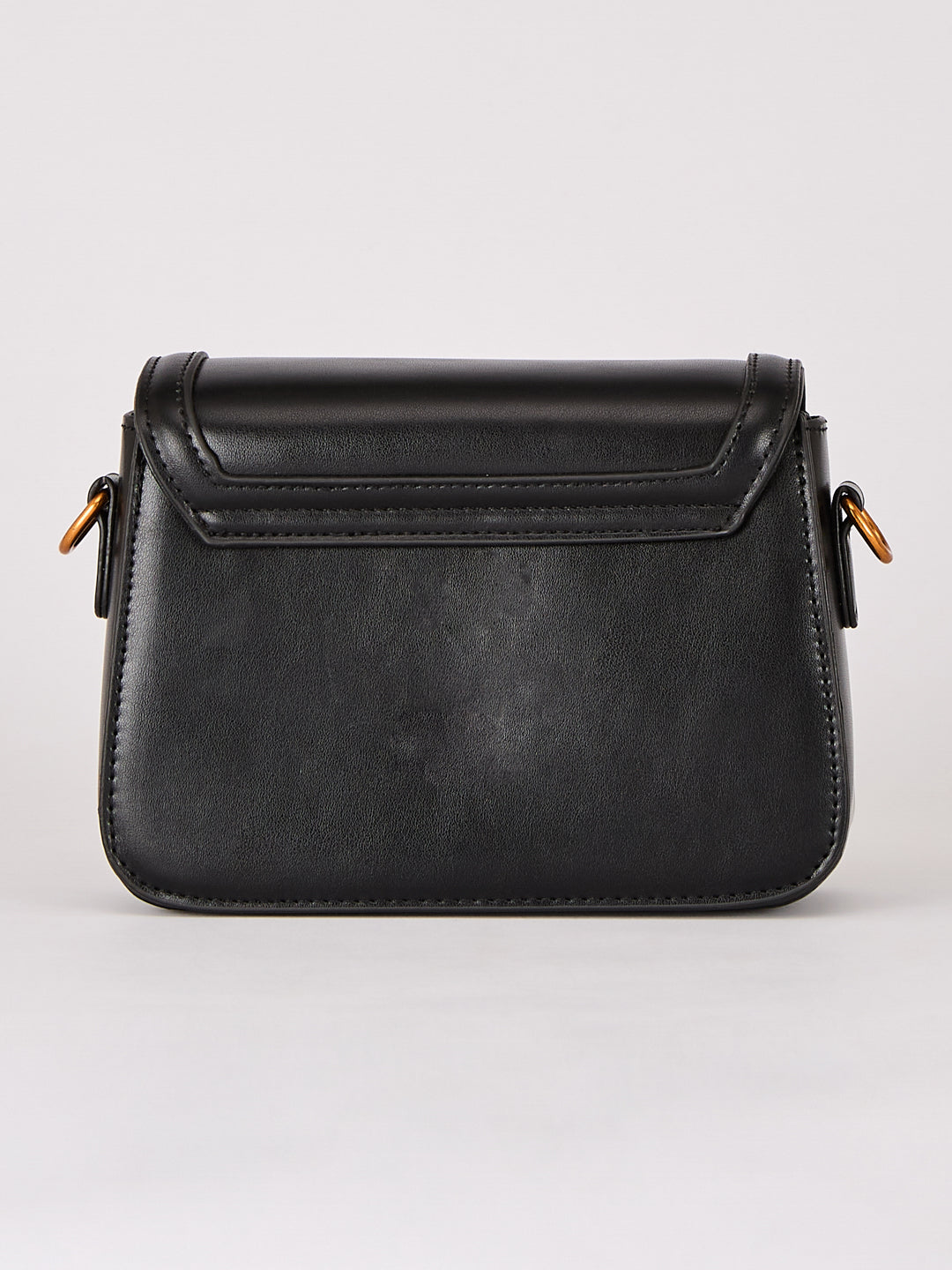 Latin Quarters Women's Solid Black Crossbody Bag with Bear Charm