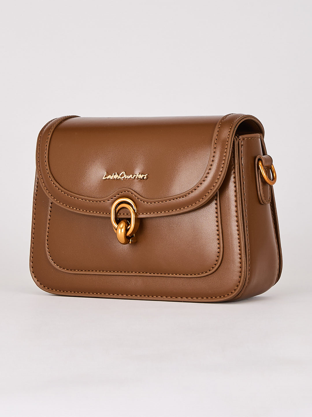 Latin Quarters Women's Brown Crossbody Bag with Bear Charm