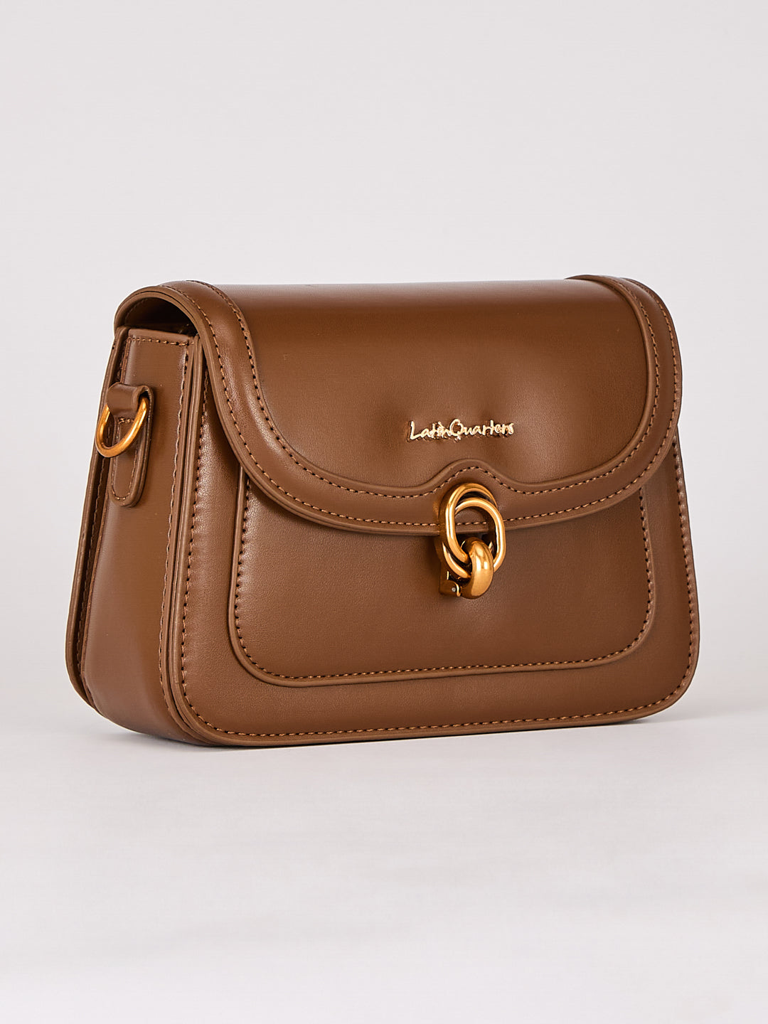 Latin Quarters Women's Brown Crossbody Bag with Bear Charm