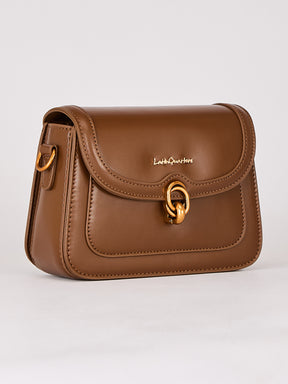 Latin Quarters Women's Brown Crossbody Bag with Bear Charm