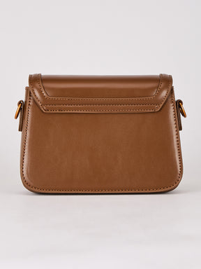 Latin Quarters Women's Brown Crossbody Bag with Bear Charm