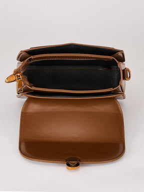 Latin Quarters Women's Brown Crossbody Bag with Bear Charm