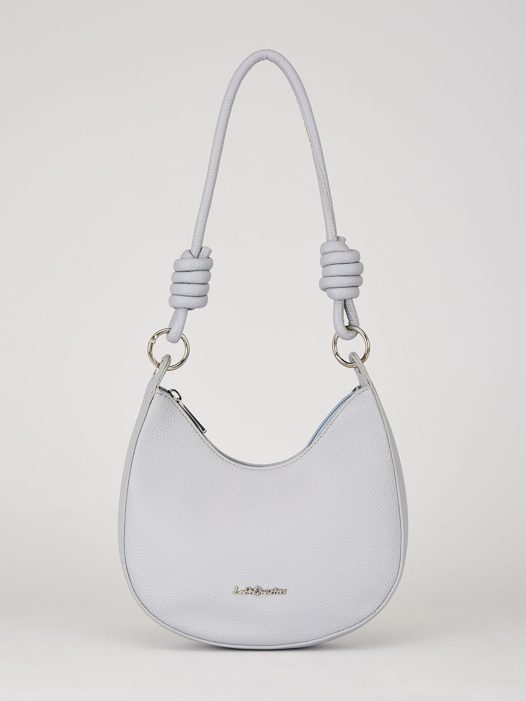 Latin Quarters Women's Light Blue Knotted Strap Crescent Shoulder Bag