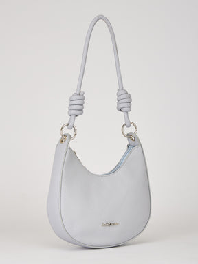 Latin Quarters Women's Light Blue Knotted Strap Crescent Shoulder Bag