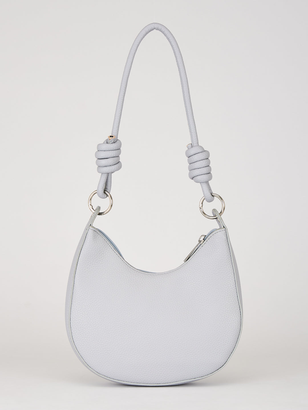 Latin Quarters Women's Light Blue Knotted Strap Crescent Shoulder Bag