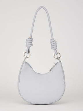 Latin Quarters Women's Light Blue Knotted Strap Crescent Shoulder Bag