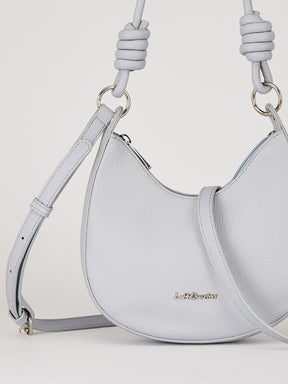 Latin Quarters Women's Light Blue Knotted Strap Crescent Shoulder Bag