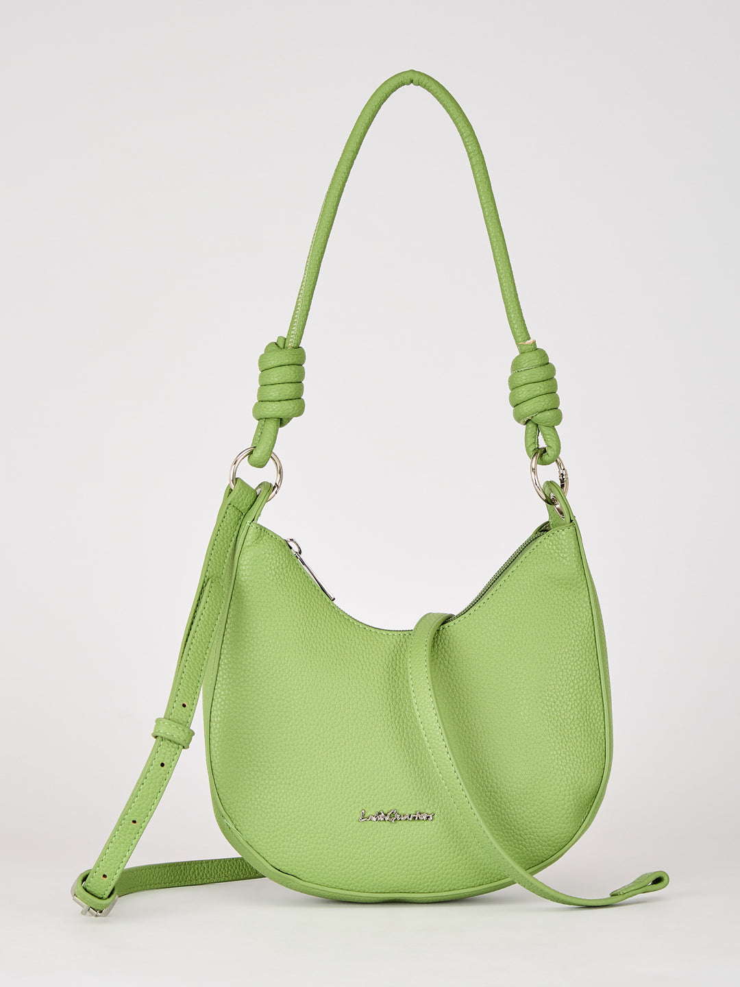 Latin Quarters Women's Green Knotted Strap Crescent Shoulder Bag